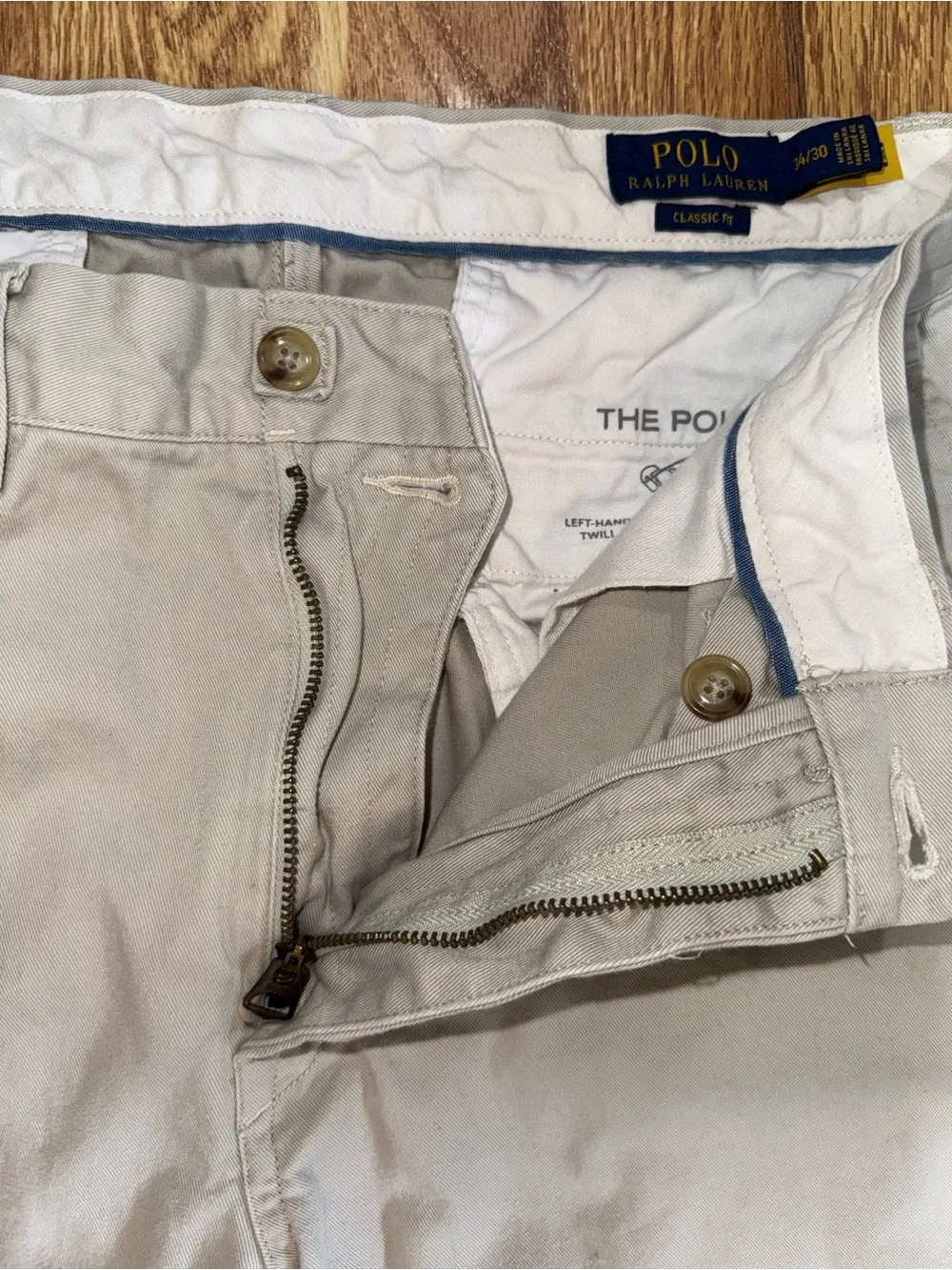 Polo Ralph Lauren Bedford Flat Front Khaki Pants Men’s Classic Fit Chino 34x30